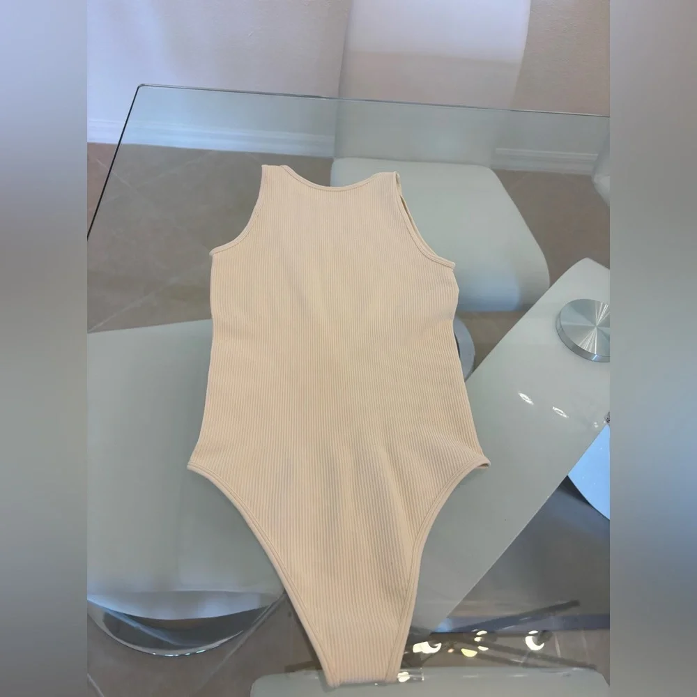 Zara Beige Ribbed Kids Bodysuit - Picture 2 of 6